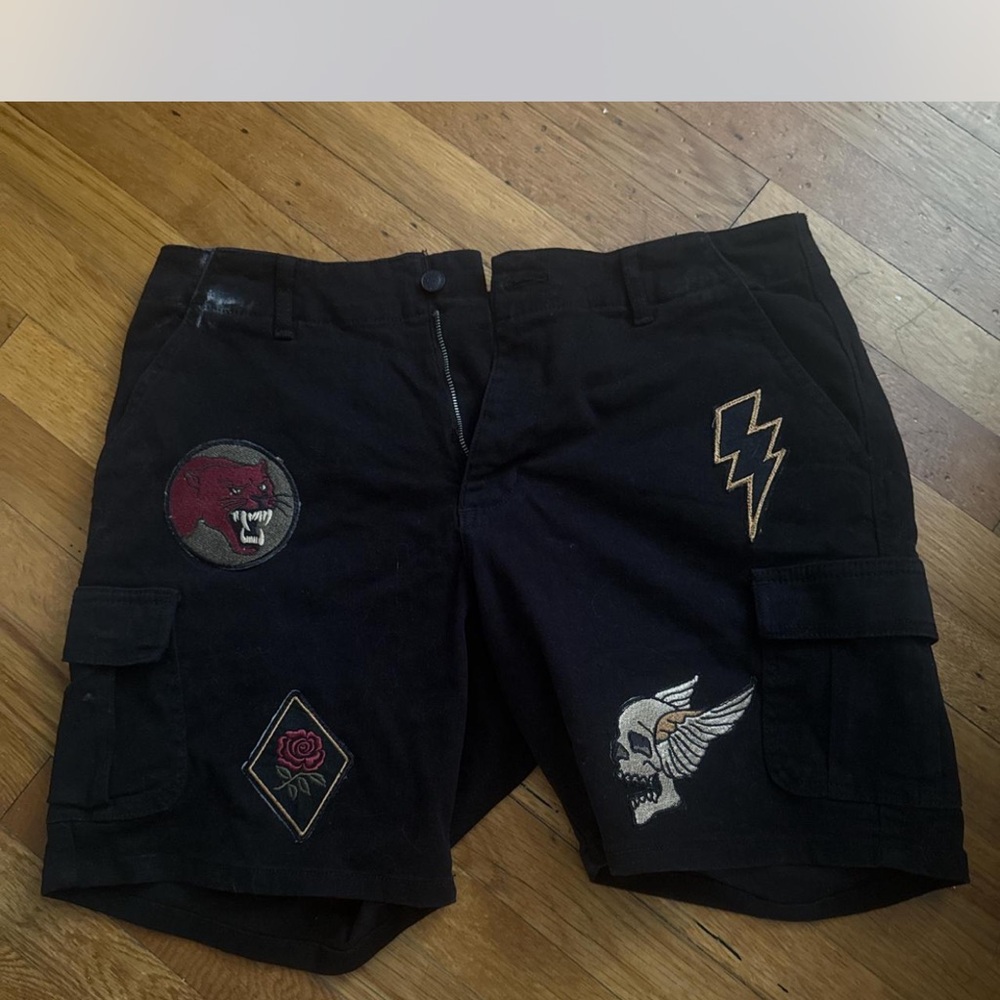 Black Graphic Men Shorts